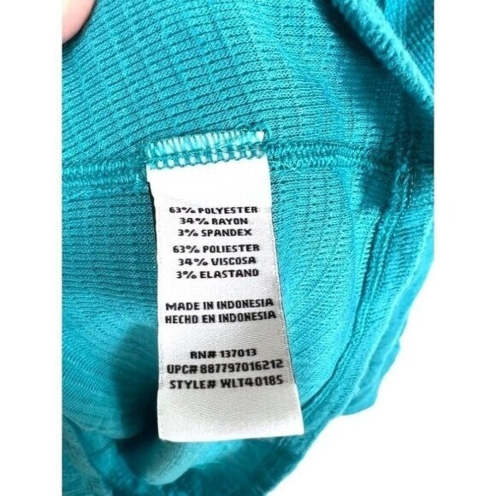 Wildfox Turquoise V‎ Neck Raglan Sleeve Thermal Top Women's Size L - Picture 4 of 8